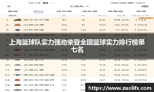 上海篮球队实力强劲荣登全国篮球实力排行榜第七名